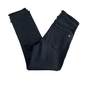 RAG and BONE Nina High-Rise Ankle Cigarette Jeans Pants Black Coal Sz 25
